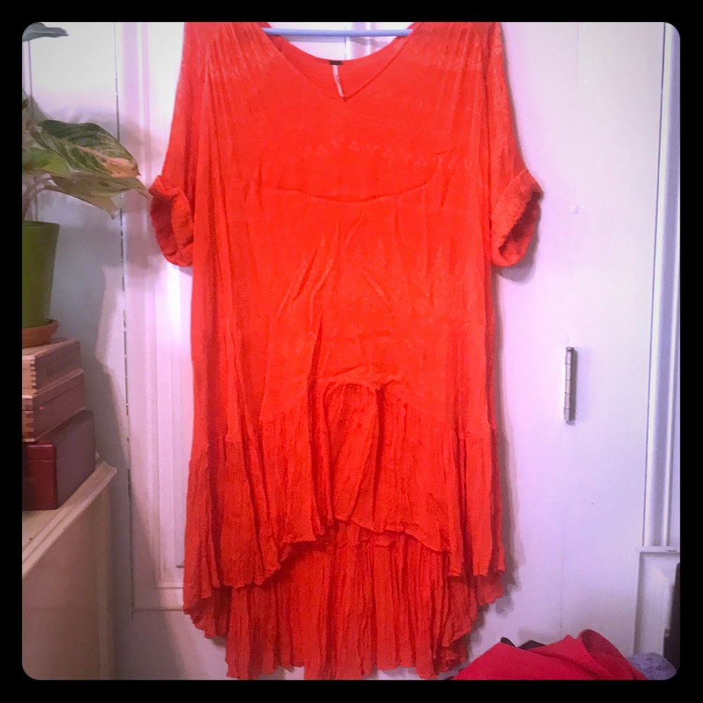 Orange loose cover up dress